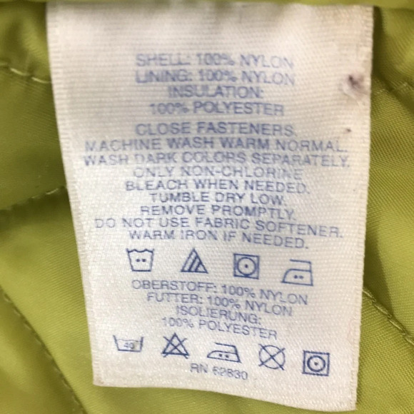 Lands End Green Winter Jacket Womens Medium 10-12 Zip Up - Picture 13 of 16